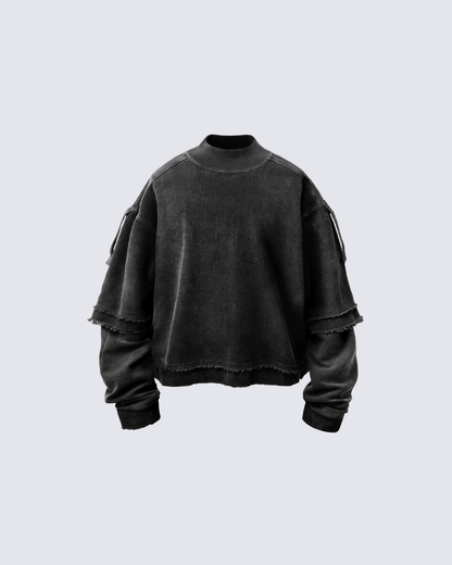 Patchwork Distressed Sweatshirt