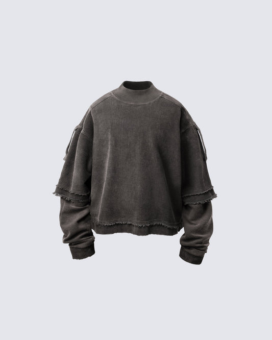 Patchwork Distressed Sweatshirt