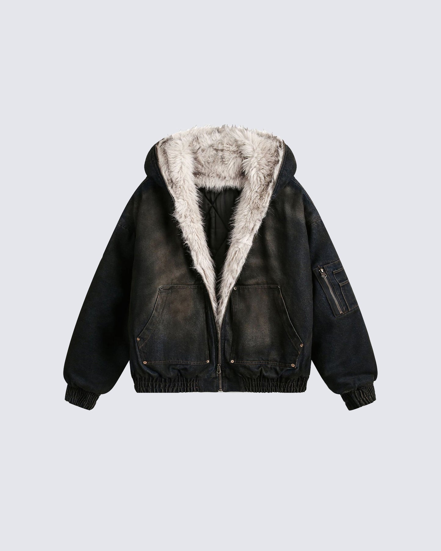 Vintage Distressed Hooded Jacket